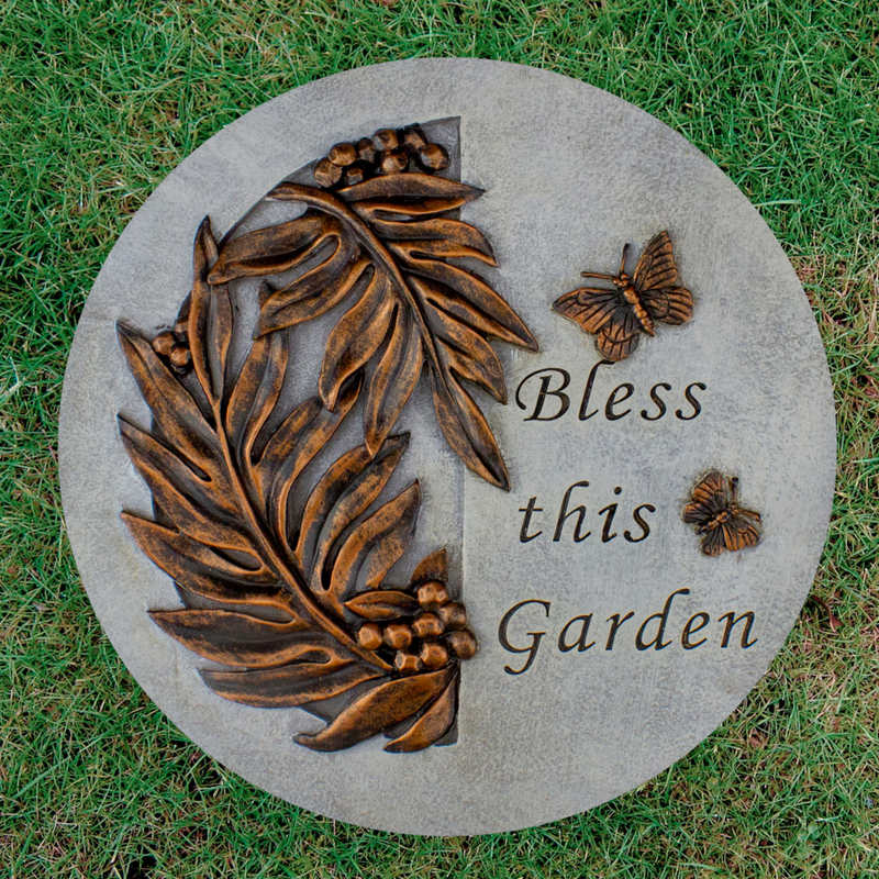 Bless This Garden Garden Stone 9"D