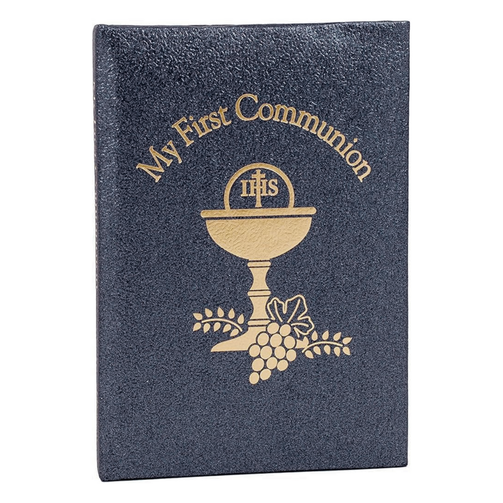 Communion Book Pearlized Black and Gold Padded 5"H