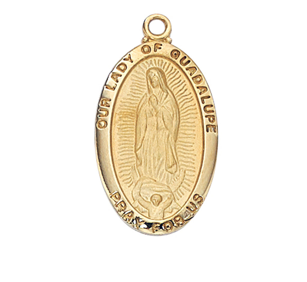 Our Lady of Guadalupe Medal - Gold over Sterling