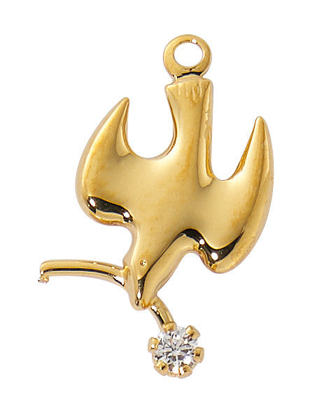 Gold Plated Sterling Holy Spirit Necklace for Confirmation