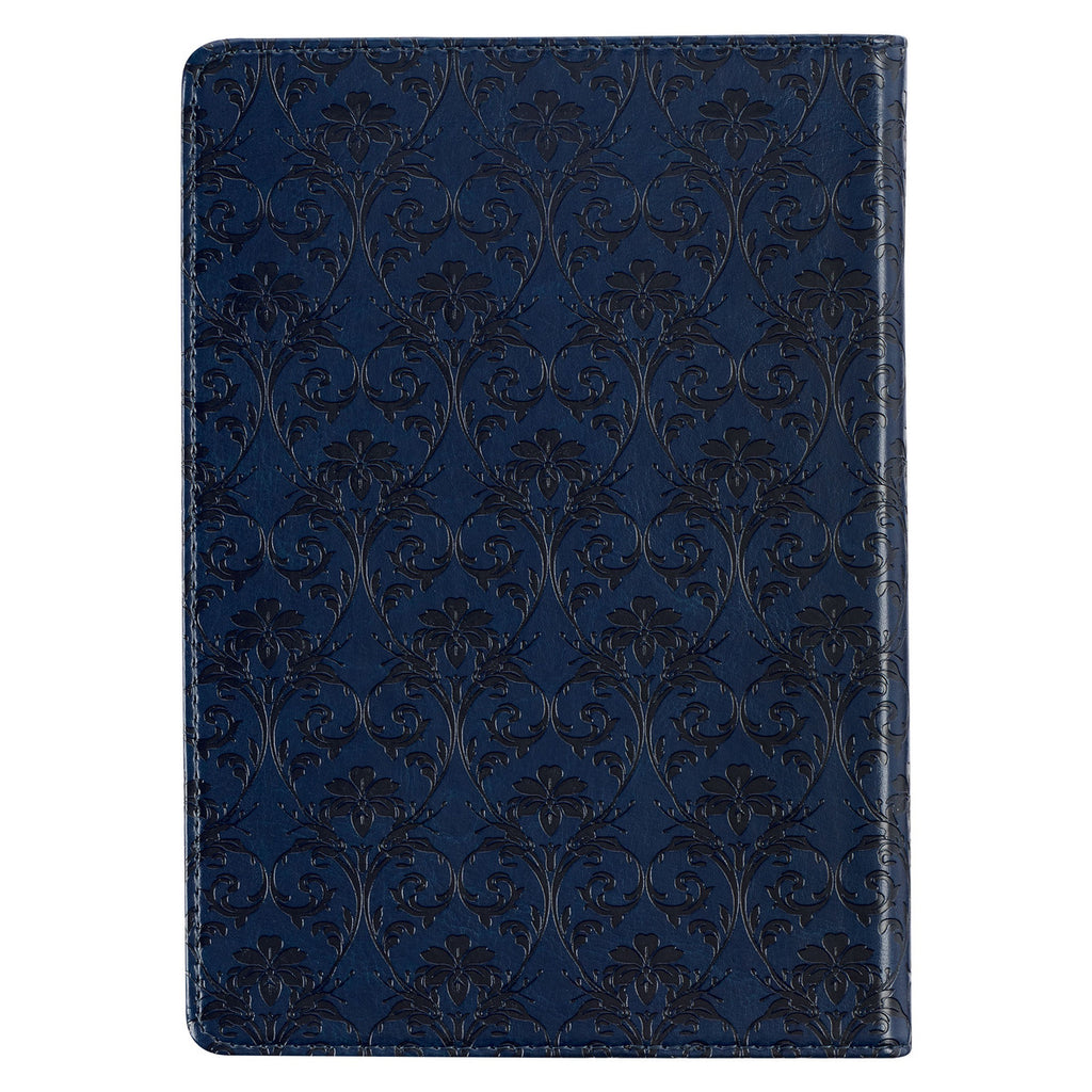 I Know The Plans Floral Trellis Blue Faux Leather Classic Journal - Jeremiah 29:11