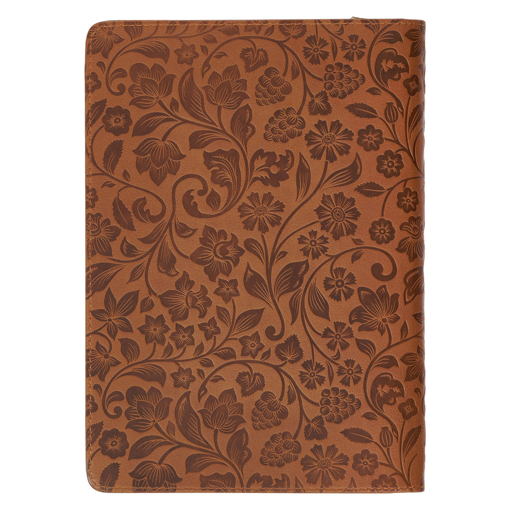 I Can Do All Things Through Christ Honey-brown Faux Leather Classic Journal with Zipper Closure - Philippians 4:13