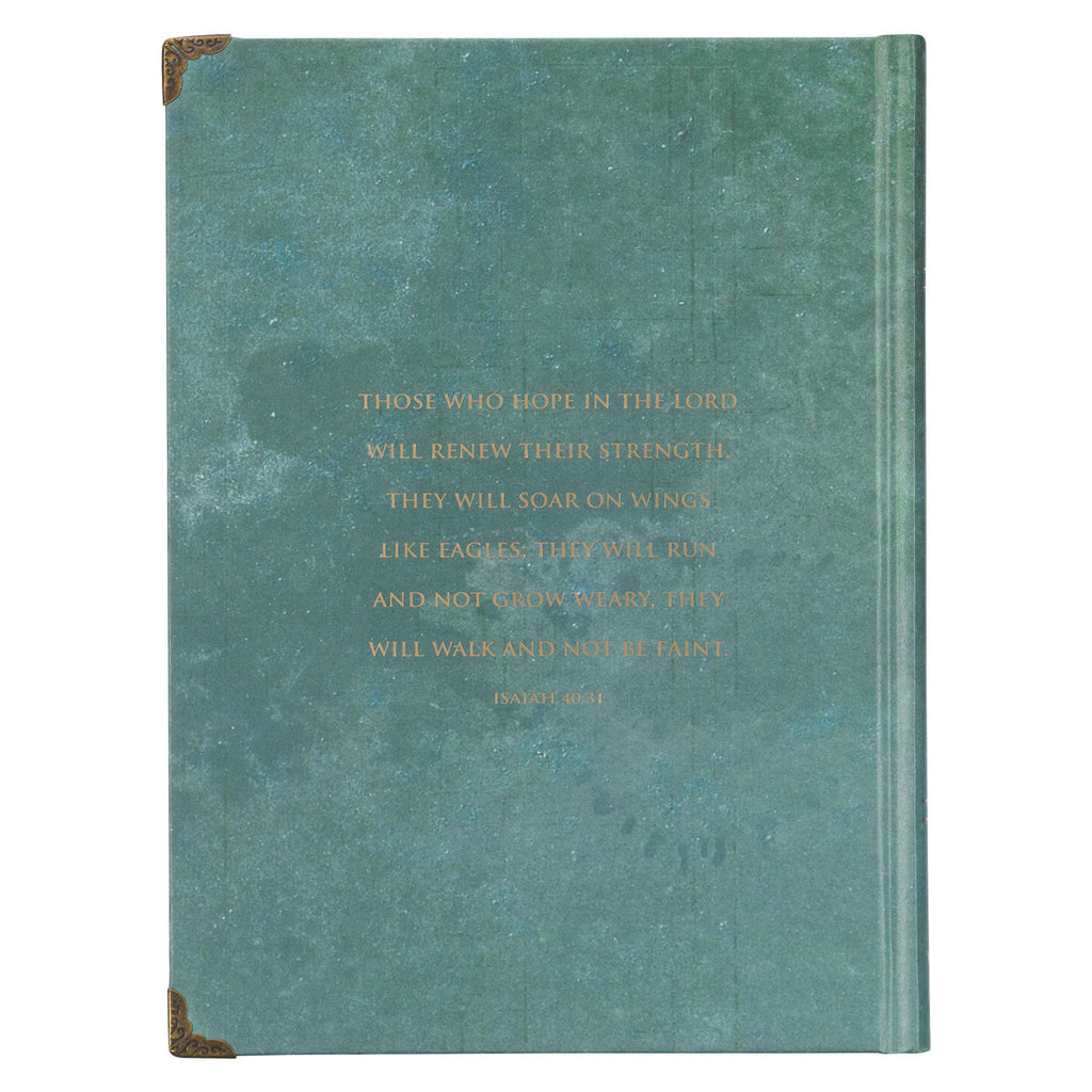 Teal Hope Butterfly Hardcover Journal - Isaiah 40:31