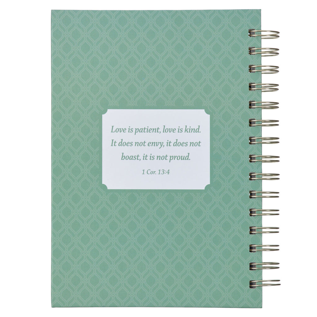 Love is Patient Green Hummingbird Large Wirebound Journal - 1 Corinthians 13:4