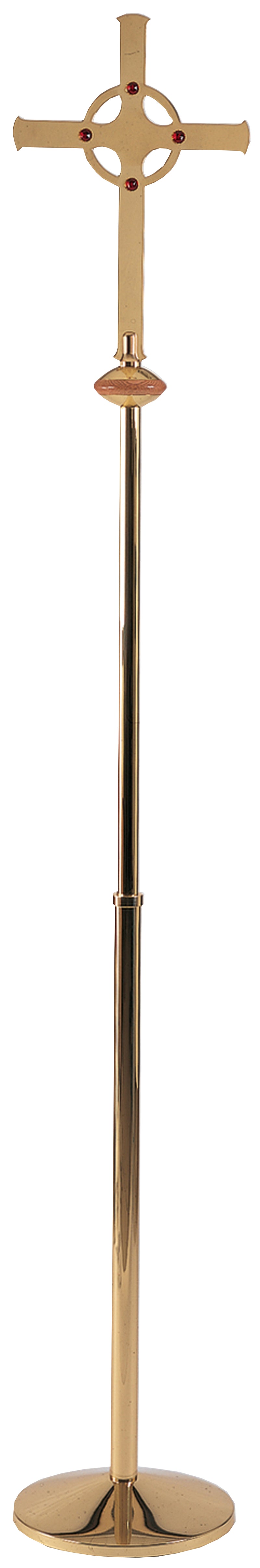 Celtic Processional Cross with Ruby Glass Stones | Koleys Inc.