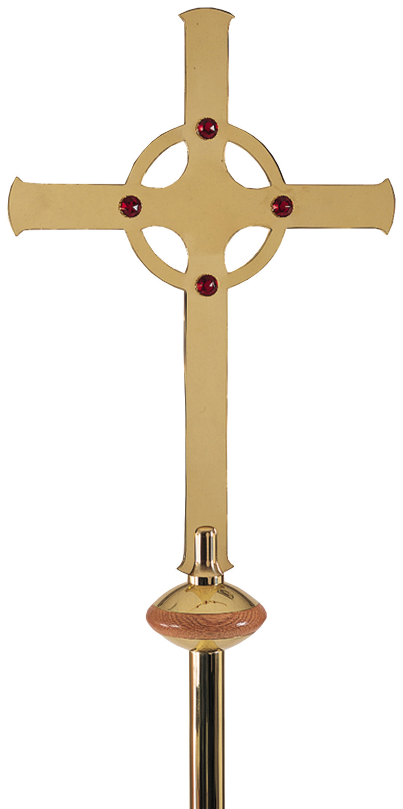 Celtic Processional Cross with Ruby Glass Stones | Koleys Inc.