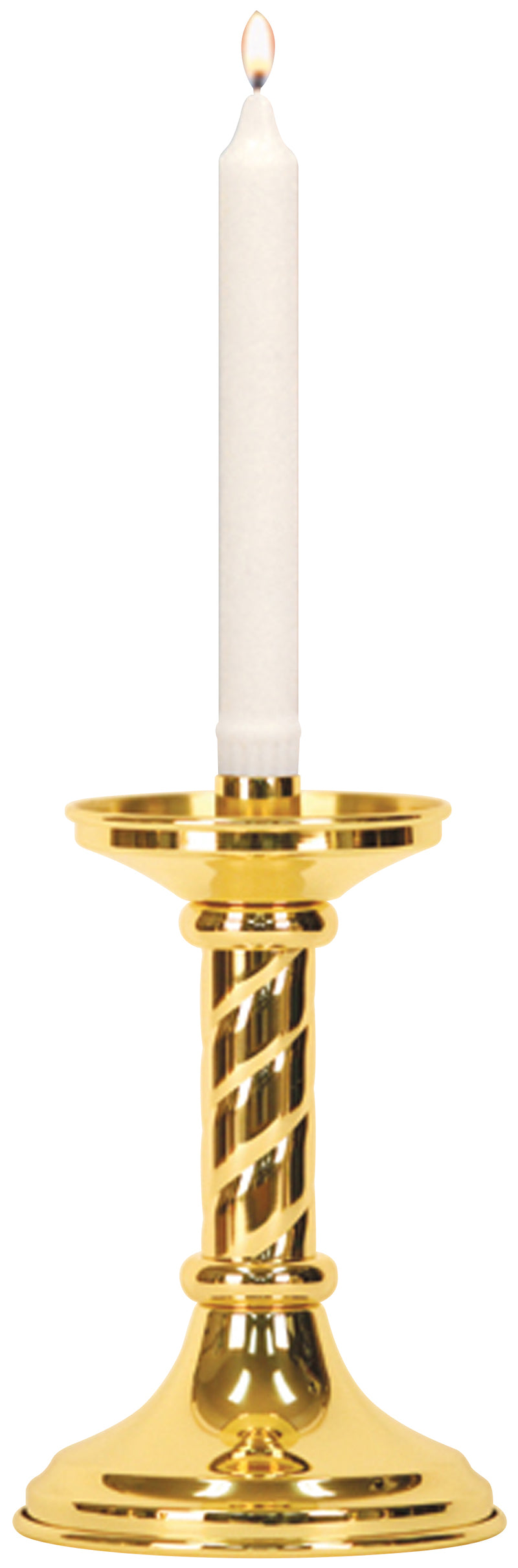 Polished Brass Altar Candlestick | 8" H | Koley's Inc.