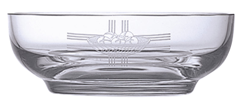 Glass Paten 5.5 inch Etched Grape Motif 300 Host Capacity | Koley's Inc.