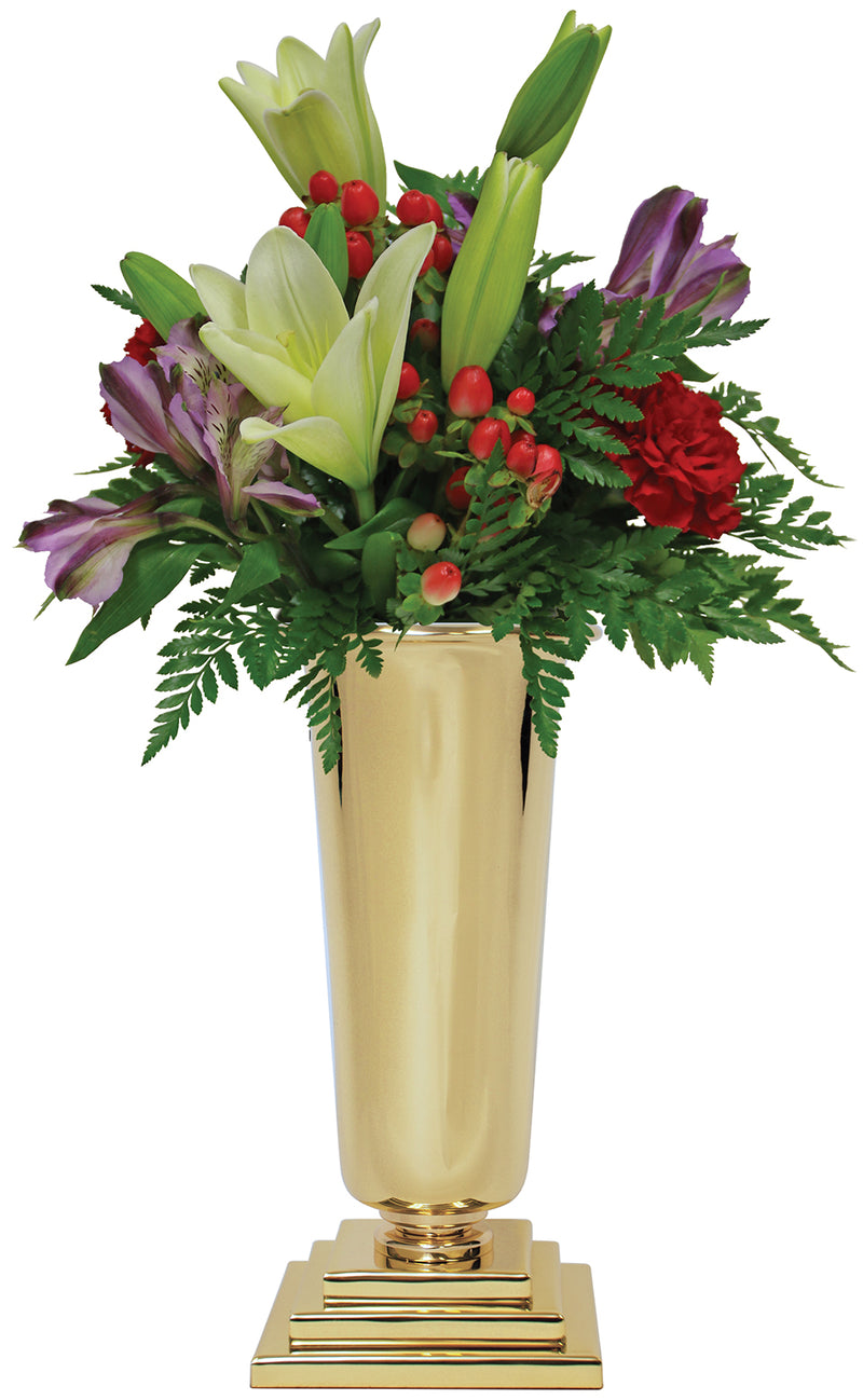 Polished Brass Altar Vase with Liner | Koley's Inc.