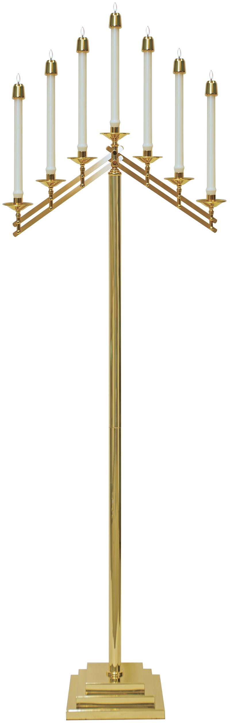 Nickel-Plated 7-Light Floor Candelabra | Koley's Inc.