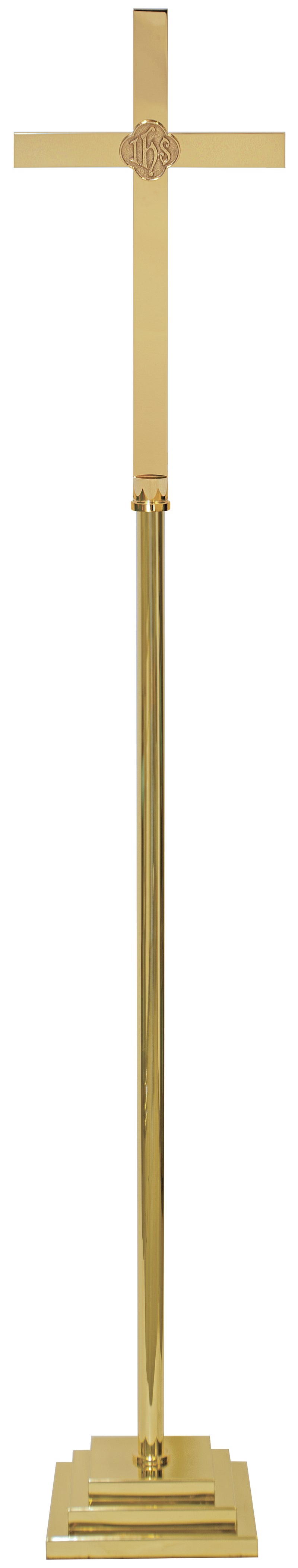 Polished Brass Processional Cross | 72" H, 12" x 20" Cross | K-1357 | Koley's Inc.