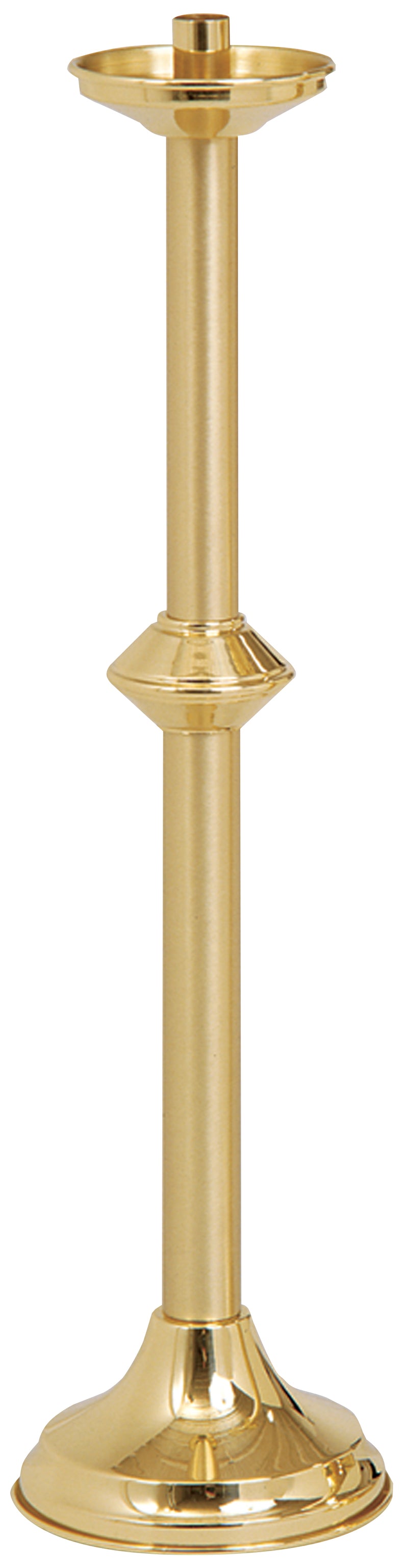 Brass Acolyte Candlestick | Two-Tone Satin and Bright Finish | 12" H | K-137-12 | Koley's Inc.