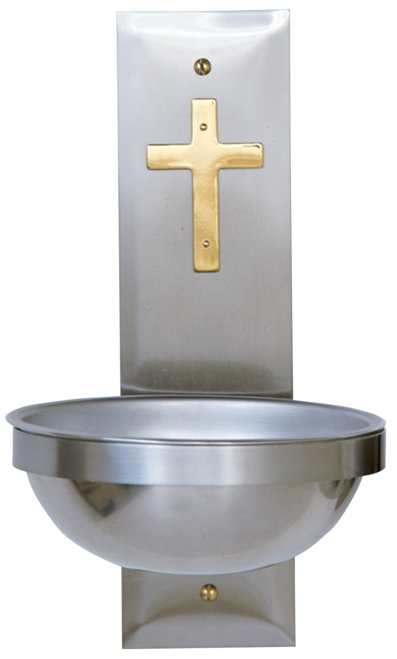 Holy Water Font, Stainless Steel, 5" H., 3-1/4" Dia. Bowl | Koley's Inc.