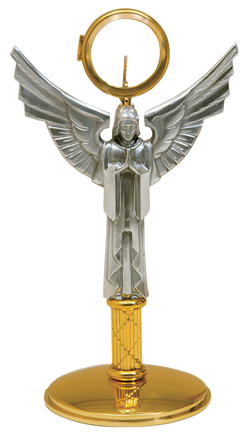 Koley's K-154 Gold Plated Angel Monstrance with Acrylic Luna | 13" Altar Monstrance for Eucharistic Adoration
