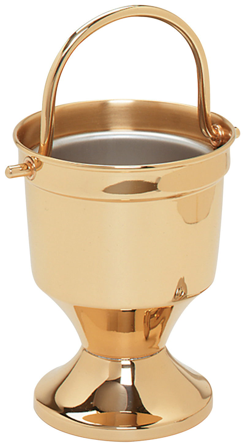 Holy Water Pot with Sprinkler and Liner, Bright Bronze | Koley's Inc.