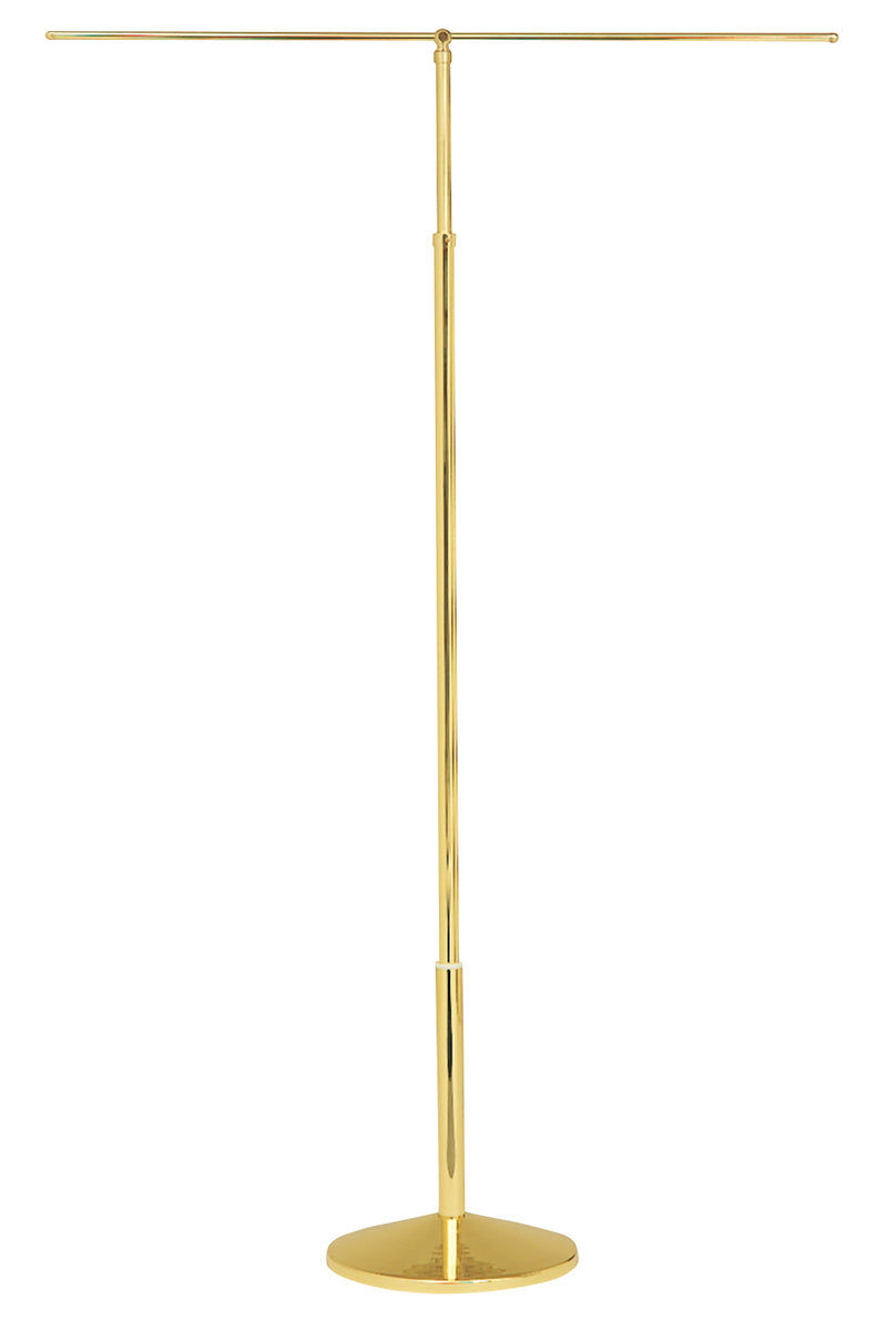 Polished Brass Processional Banner Stand, Double Bar Cross Arm | Koley's Inc.