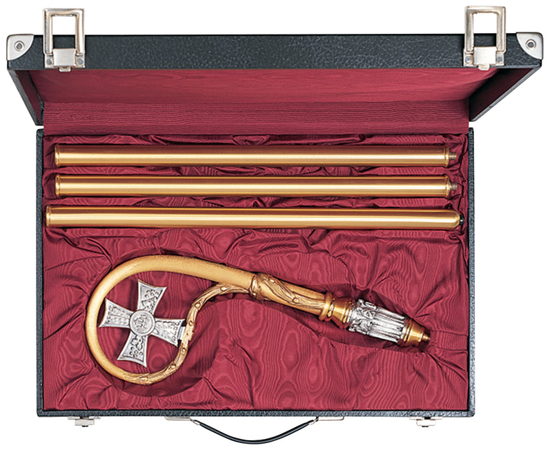 Silver Plated Crozier with Cross Symbol and Angels 71" | Koley's Inc.