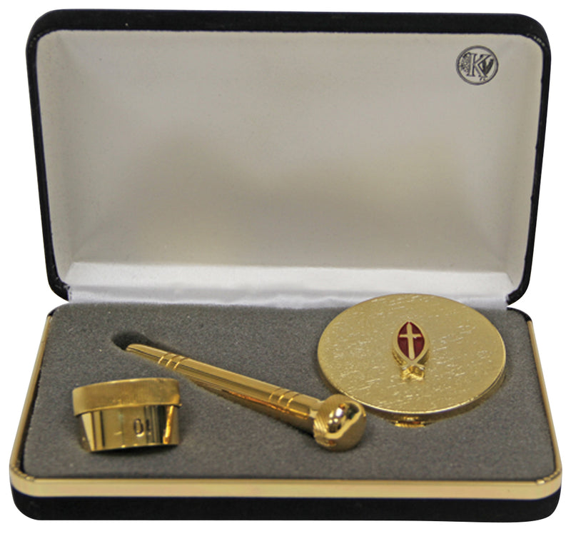 Pastoral and Deacon Set | Hard Shell Case, 24K Gold Pyx, Oil Stock and Pocket Sprinkler | K-229 | Koley's Inc.