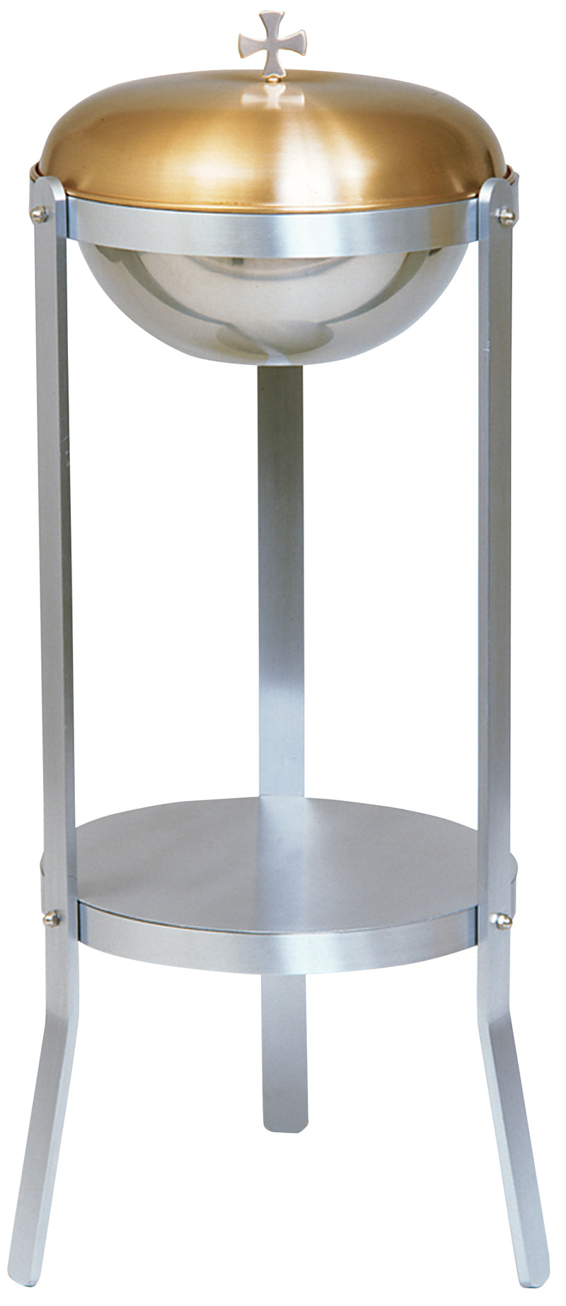 Portable Baptismal Font, Bronze Cover, Aluminum Frame, Stainless Steel Bowl, 38" H. | Koley's Inc.