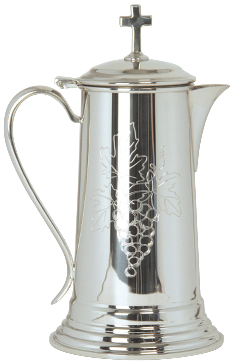 Pewter Flagon with Engraved Grape Design 24k Gold Plated | Koley's Inc.