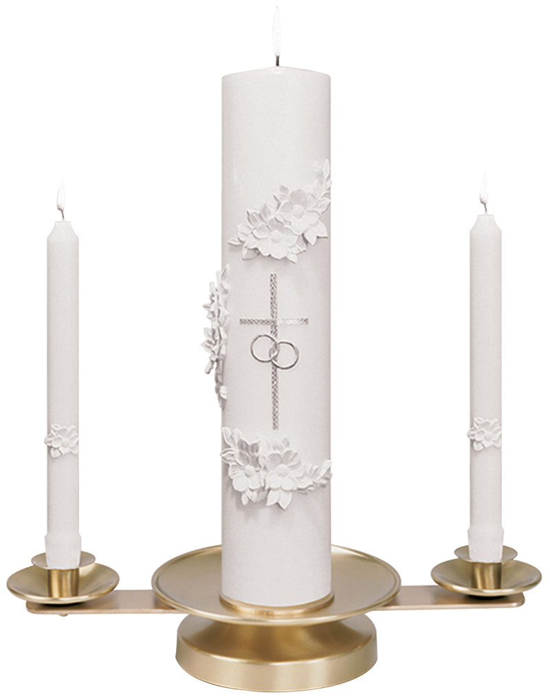 Polished Brass Wedding Candelabra | 3-Candle Unity Set | Koley's Inc.