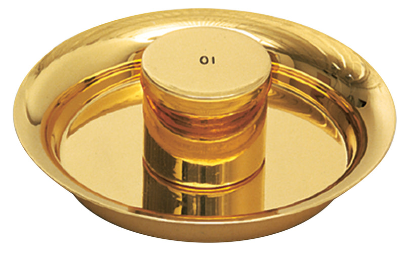 Ceremonial Gold Plated Oil Stock for New Liturgy, 4-3/4" Dia. | Koley's Inc.