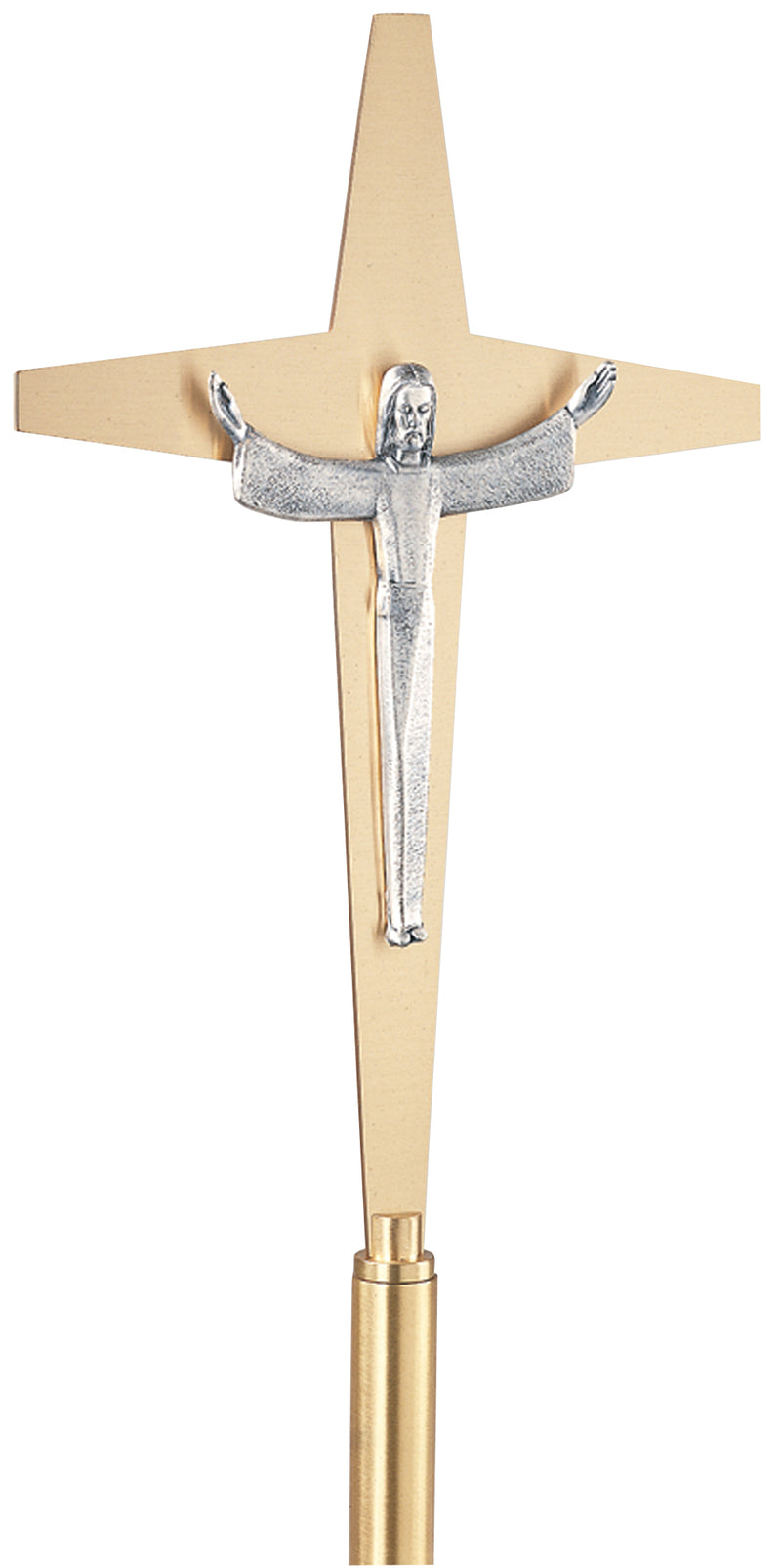 Risen Christ Satin Bronze Processional Crucifix | Koley's Inc.