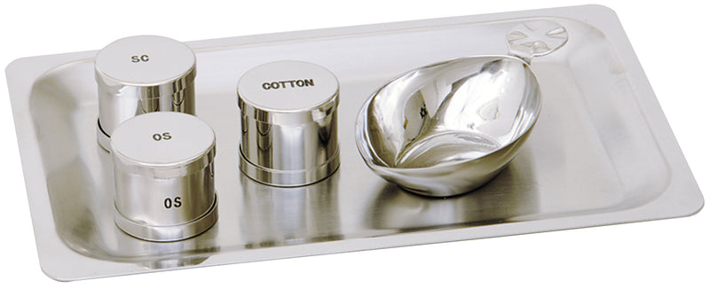 Baptismal Set with Shell, 6-1/2" x 10" Stainless Steel Tray | Koley's Inc.