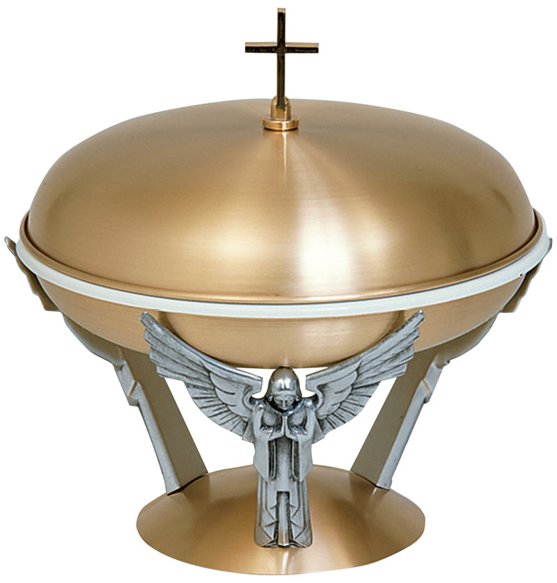 Baptismal Bowl with Three Angels, Bronze Satin Finish, 14-1/2" | Koley's Inc.