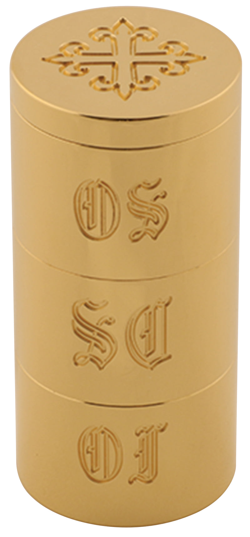 Koley's Solid Brass Triple Oil Stock, 24K Gold Plated, with Engraved Cross | Koley's Inc.