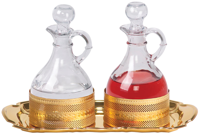 Processional Cruet Set 24k Gold Plated Tray | Koley's Inc.