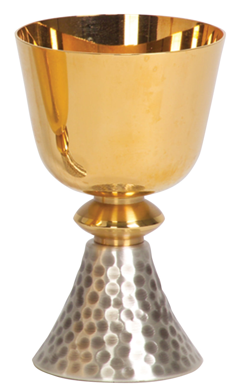 Two-Tone Gold and Silver Plated Hammered Chalice | Koley's Inc.