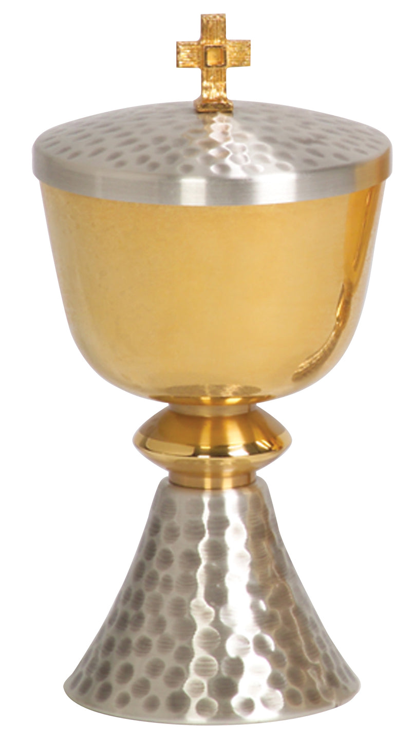 Two-Tone Gold and Silver Plated Hammered Ciborium | Koley's Inc.
