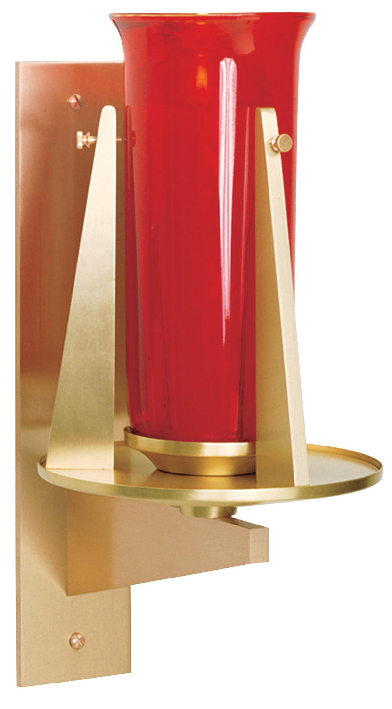 Wall-Mounted Sanctuary Lamp, Solid Polished Brass | Koley's Inc.