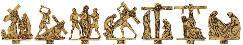 24K Gold-Plated Stations of the Cross Set | 14 Figures Without Plaque | Koley's Inc.