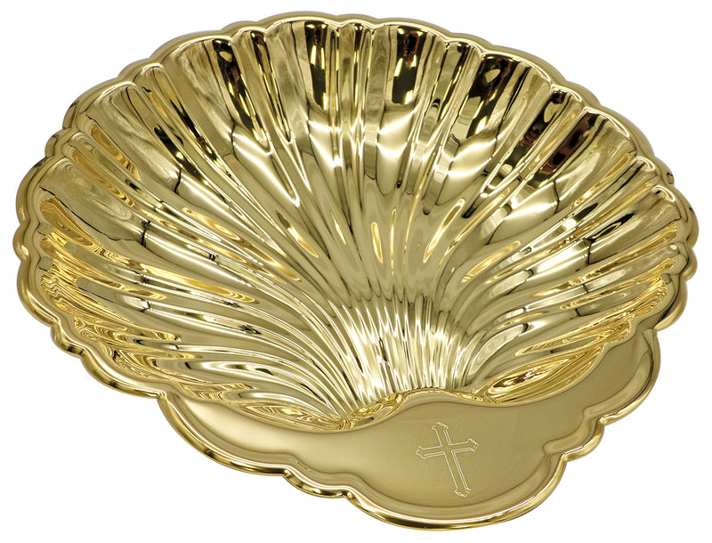 Baptismal Shell, 24K Gold Plated, 10-3/4" | Koley's Inc.