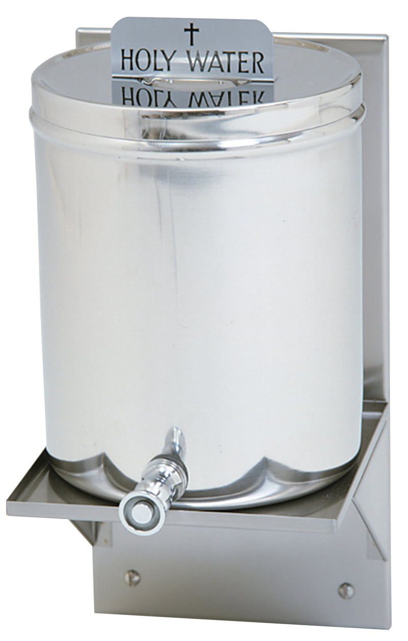 Holy Water Receptacle with Stainless Steel Wall Shelf, 2 Gal. Complete Set | Koley's Inc.