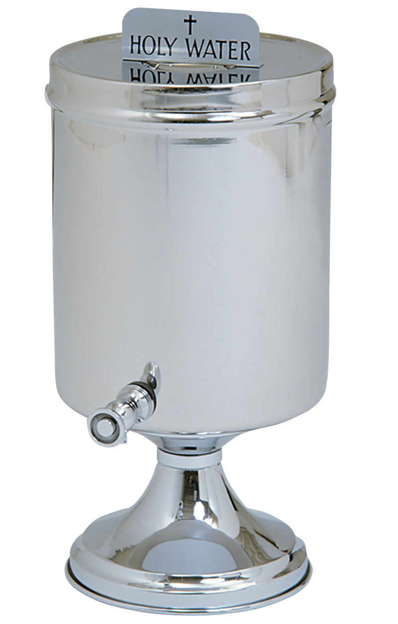 Holy Water Urn, 2 Gal. Stainless Steel with Pedestal Base, Cover & Sign | Koley's Inc.