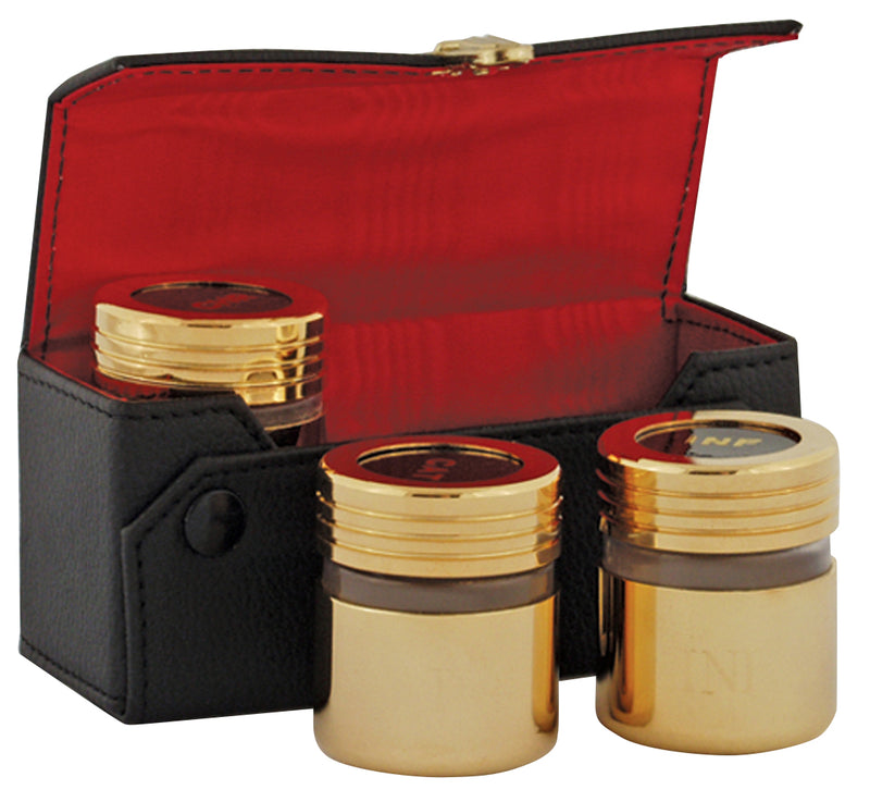 Oil Stock Set | Three 24K Gold-Plated Containers with Case | K-45 | Koley's Inc.