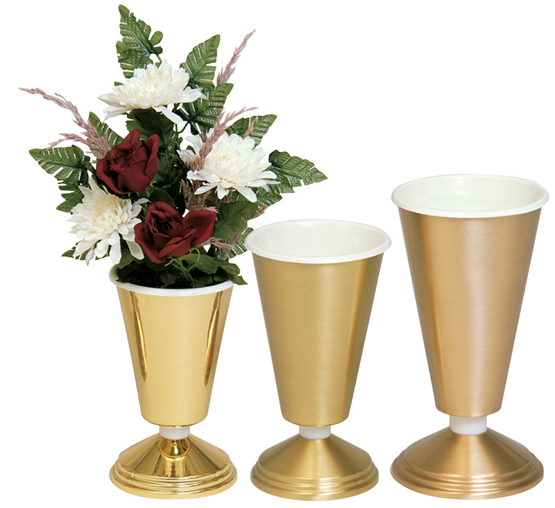 Polished Brass Altar Vase with Aluminum Liner | K-474A | Koley's Inc.