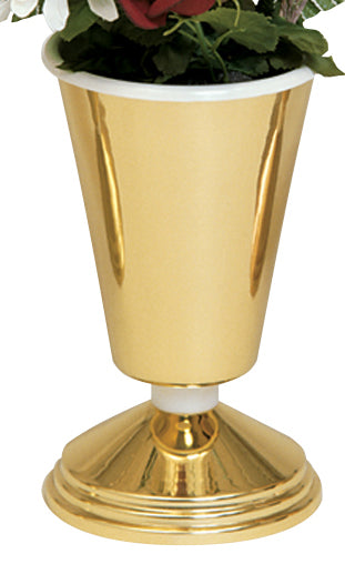 Altar Vase with Aluminum Liner, Satin Brass | Koley's Inc.