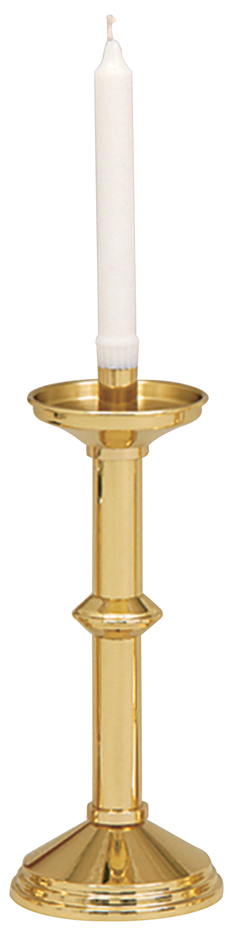 Brass Altar Candlestick | 12" H | 7/8" Socket | Koley's Inc.