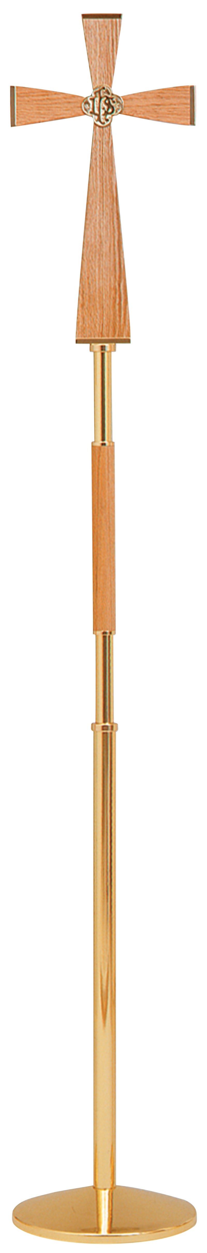 Solid Brass and Oak Wood Processional Cross | Koley's Inc.