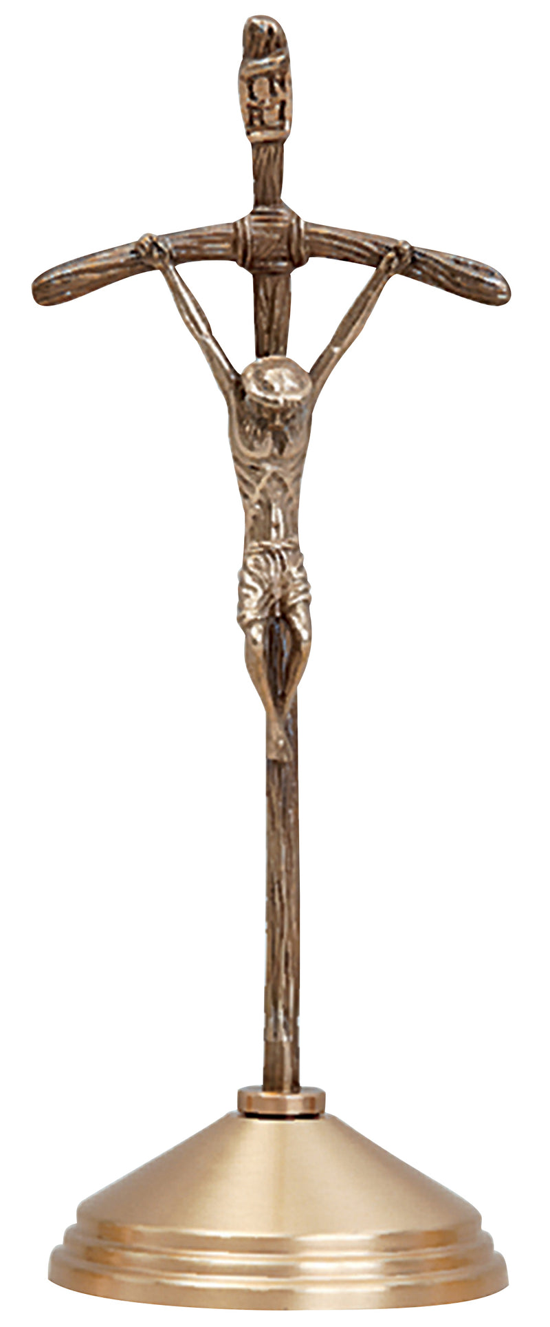Pope John Paul Bronze Satin Oxidized Crucifix | Koley's Inc.