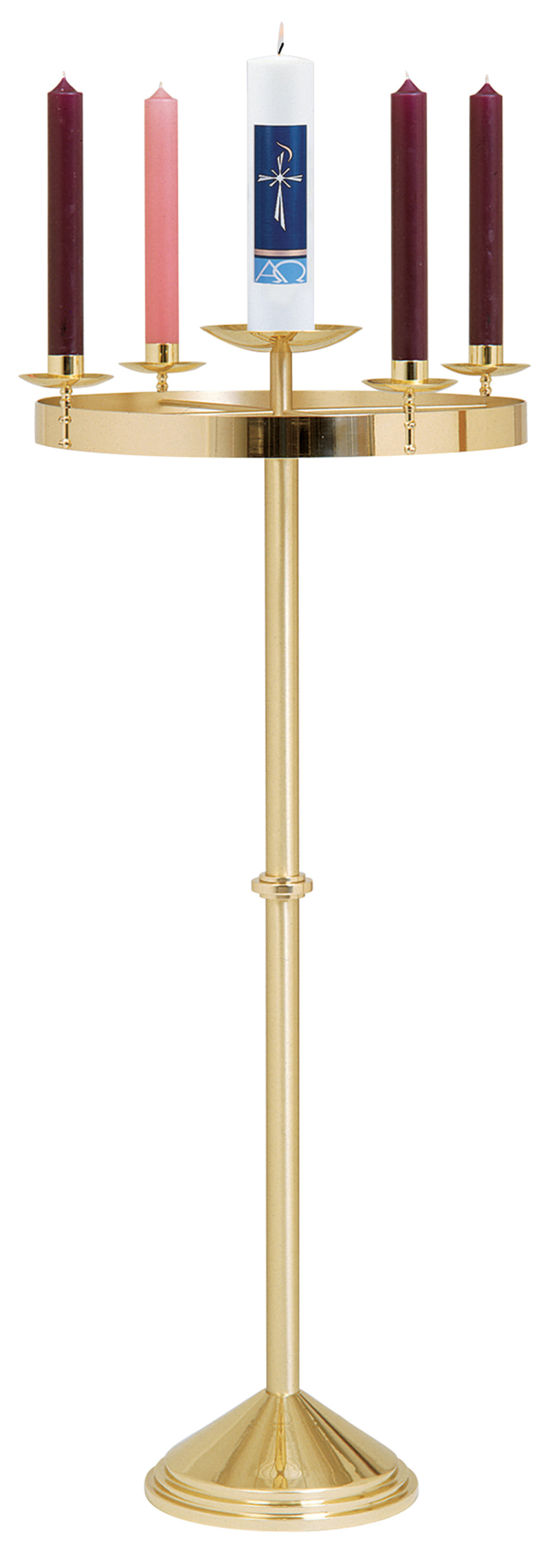 Floor-Standing Advent Wreath | 48" H | Two-Tone Finish | K-553 | Koley's Inc.
