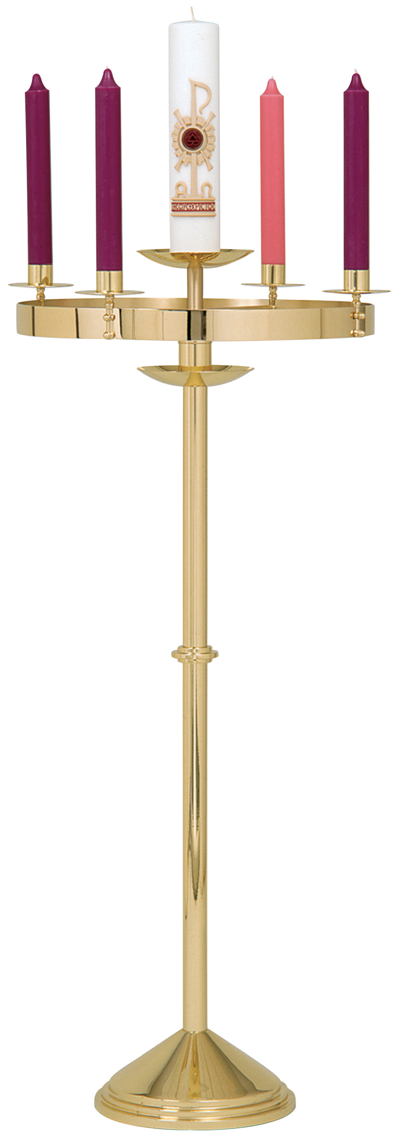 Combination Advent Wreath and Paschal Candle Holder | 48" H | K-556 | Koley's Inc.