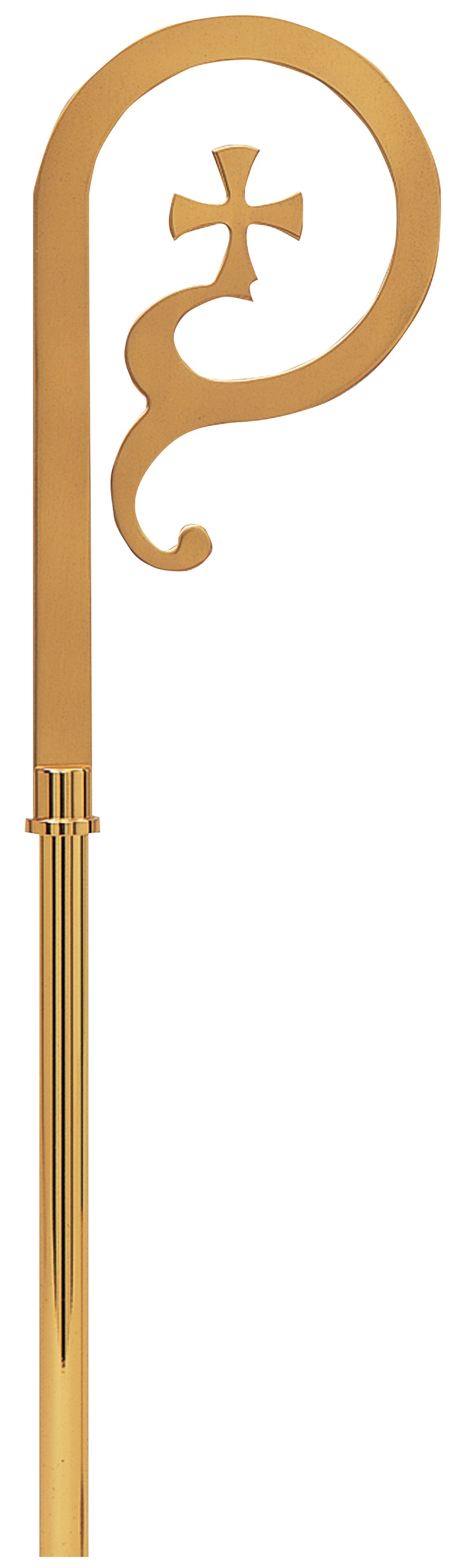 Bishop Crozier 24k Gold Plated Satin Crook 72" | Koley's Inc.