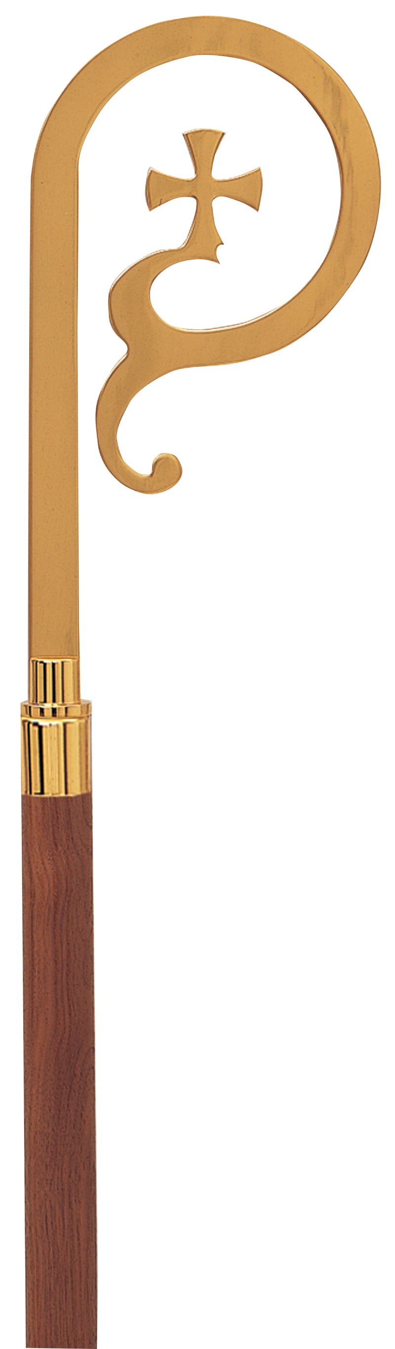 Stainless Steel Crozier with Walnut Staff, 72" | Koley's Inc.
