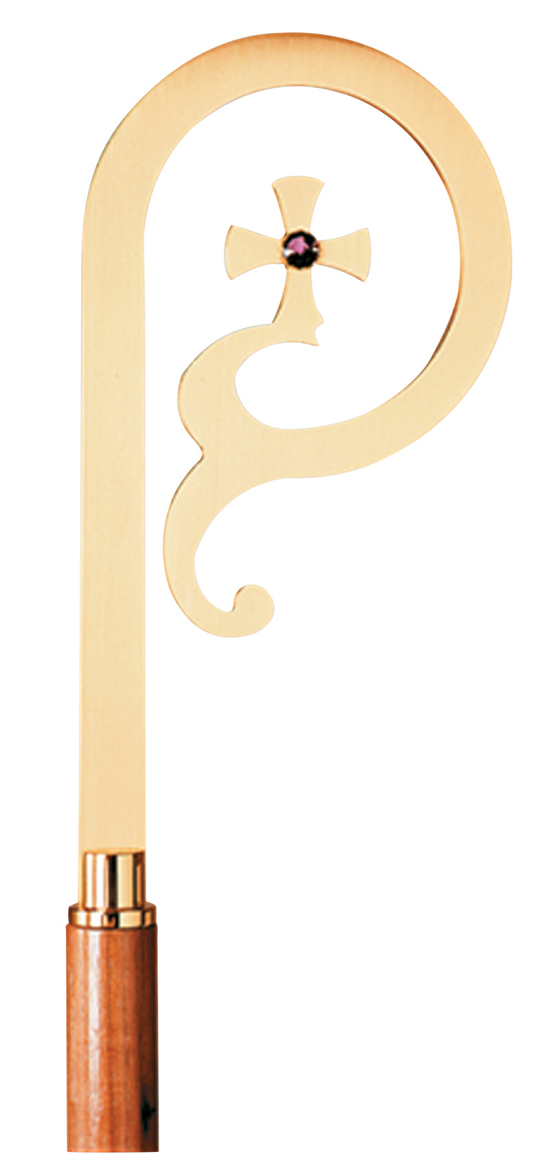 Bishop Crozier 24k Gold Plated Satin Crook 72" | Koley's Inc.