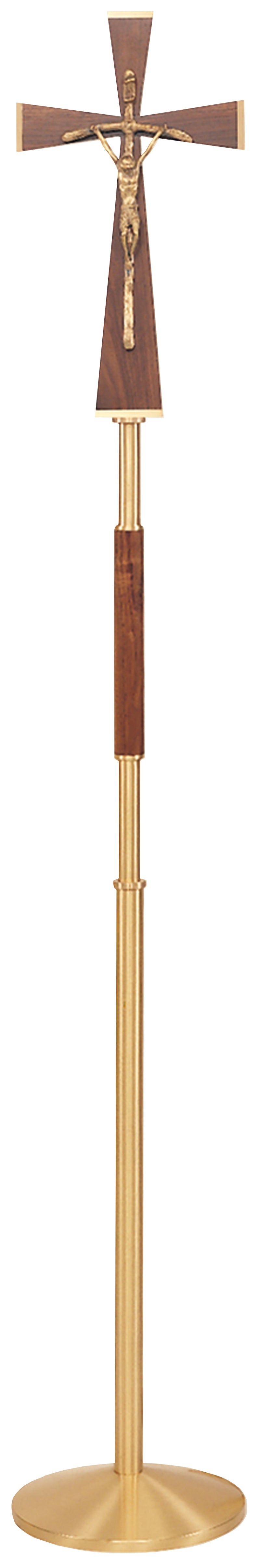 Bronze and Walnut Processional Crucifix | Koley's Inc.